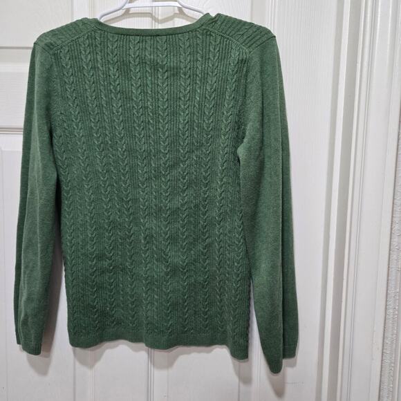 Talbots outlet sweater womens size medium green crewneck casual office - Picture 11 of 11